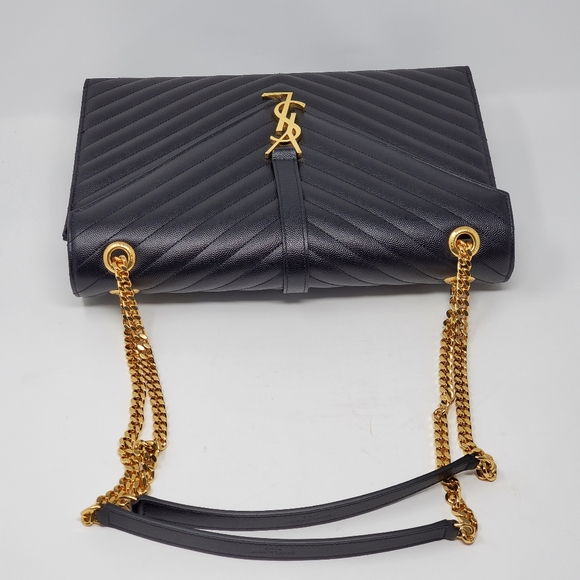 100% Auth YSL Large Envelope Shoulder Bag - Picture 3 of 16